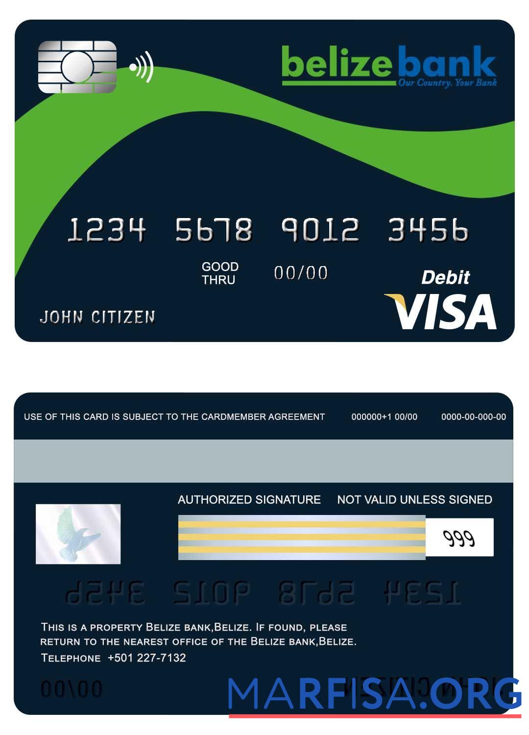 Downloadable Belize Belizebank visa card download for verification